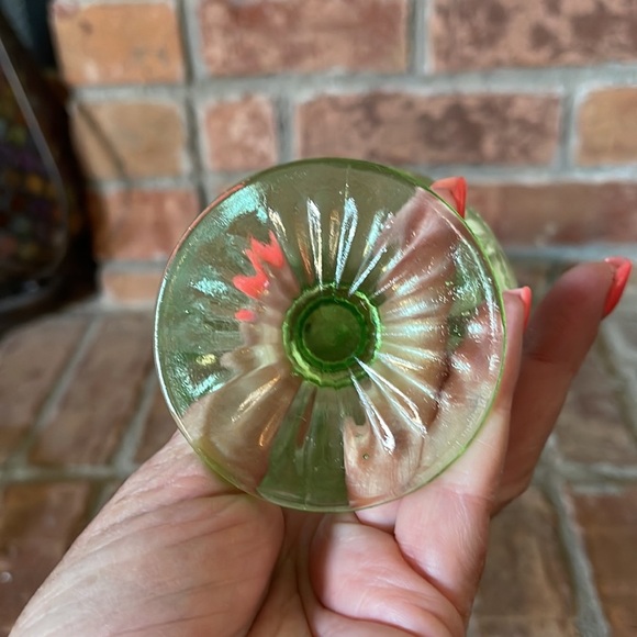 Vtg Anchor Hocking Depression Glass Cameo Plates and Sherbert/Dessert Cups - Picture 6 of 7